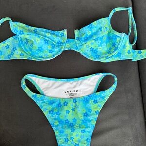 Blue Floral Bikini Set